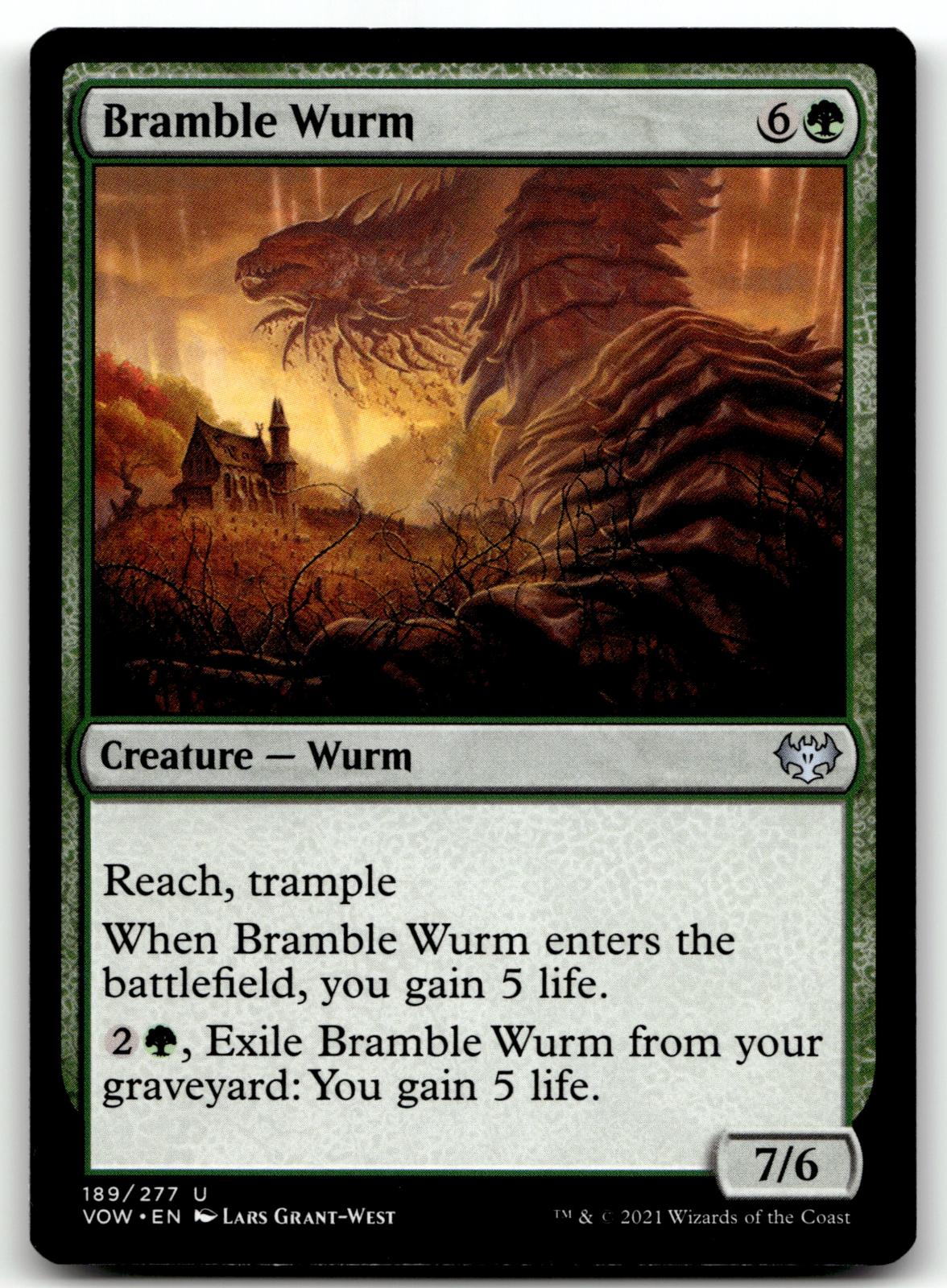 Bramble Wurm 189 Uncommon Innistrad: Crimson Vow Magic: The Gathering Near Mint
