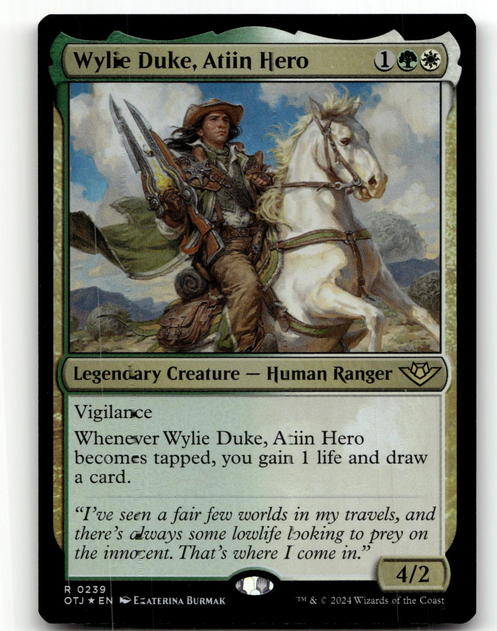 Wylie Duke, Atiin Hero 239 Outlaws of Thunder Junction Magic: The Gathering Foil NM