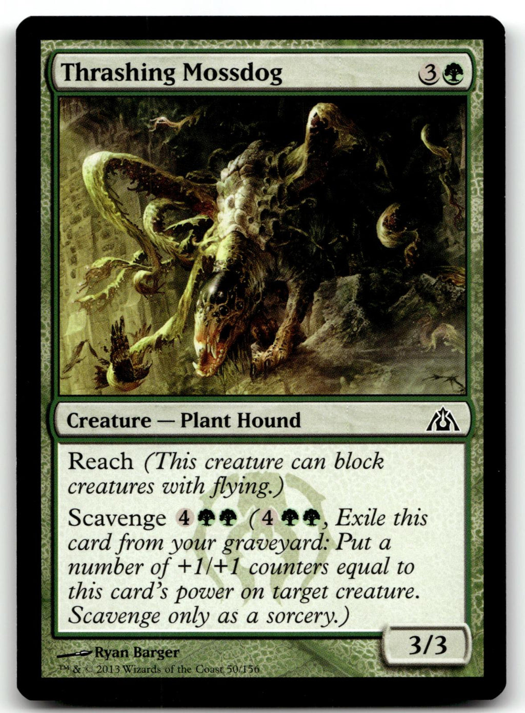 Thrashing Mossdog 50 Common Dragon's Maze Magic: The Gathering Near Mint