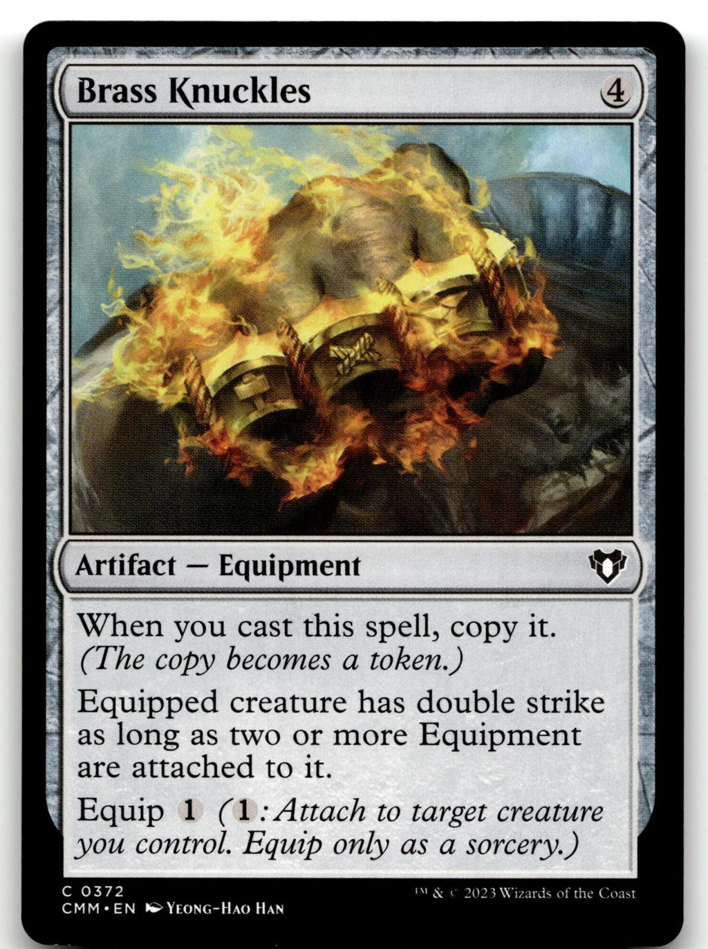 Brass Knuckles 372 Common Commander Masters Magic: The Gathering Near Mint