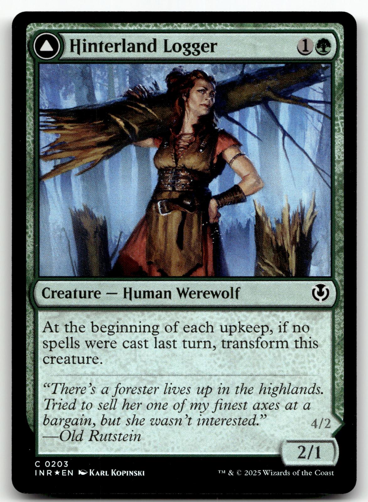 Hinterland Logger 203 Common Innistrad Remastered Magic: The Gathering Foil NM