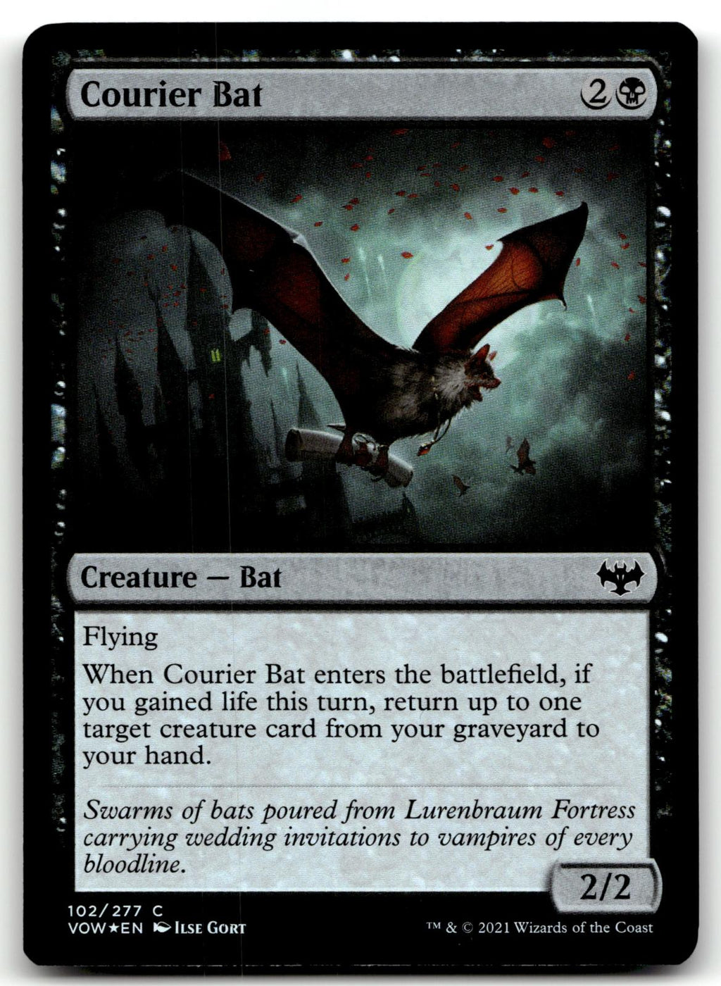Courier Bat 102 Common Innistrad: Crimson Vow Magic: The Gathering Foil NM