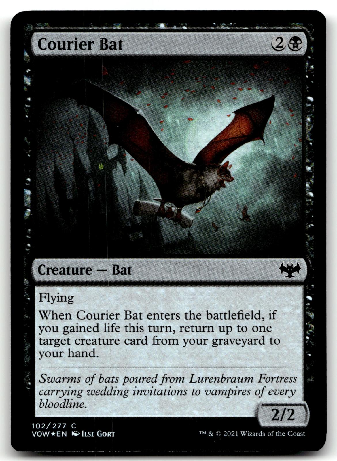Courier Bat 102 Common Innistrad: Crimson Vow Magic: The Gathering Foil NM
