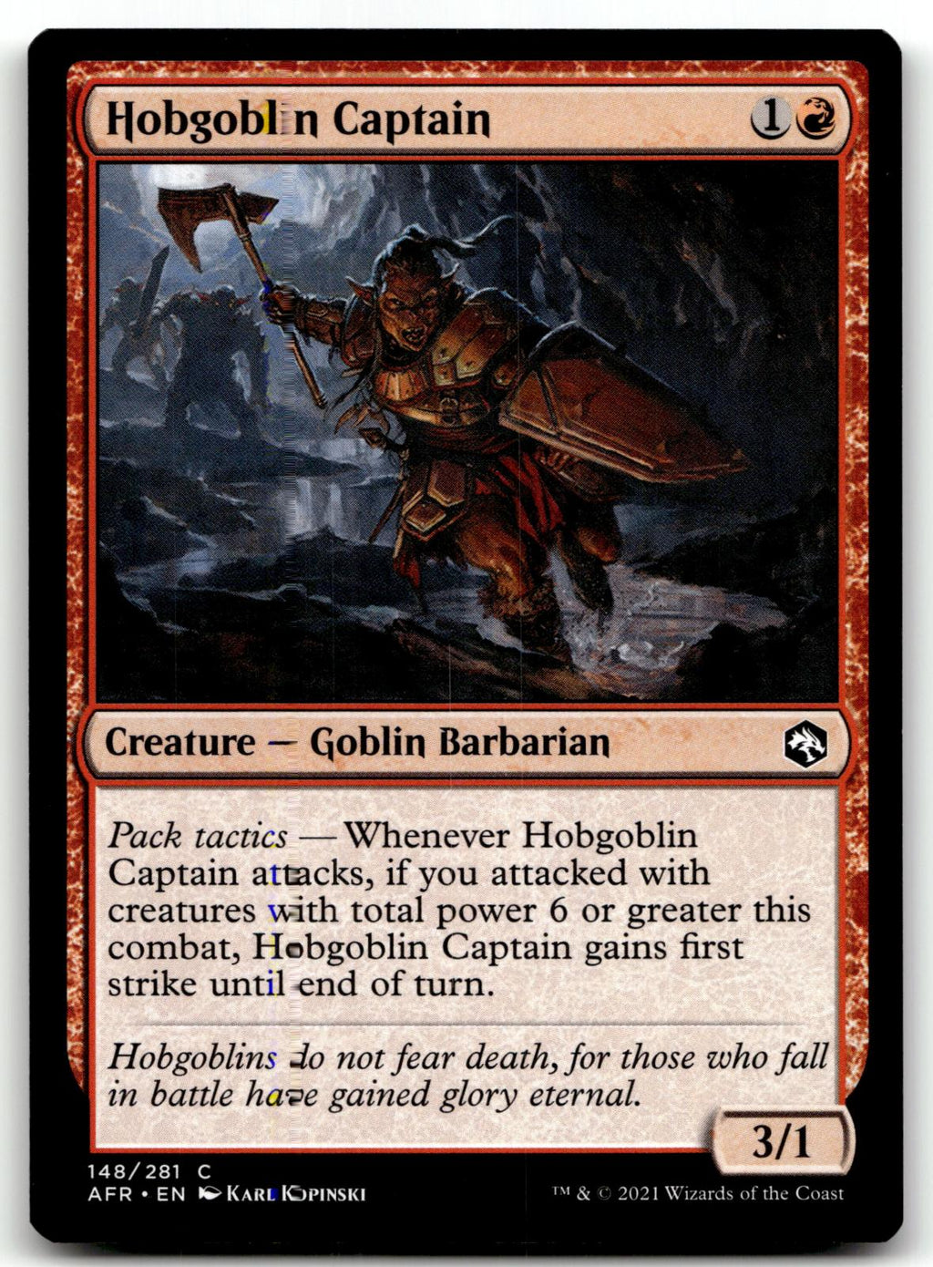 Hobgoblin Captain 148 Adventures in the Forgotten Realms Magic: The Gathering NM
