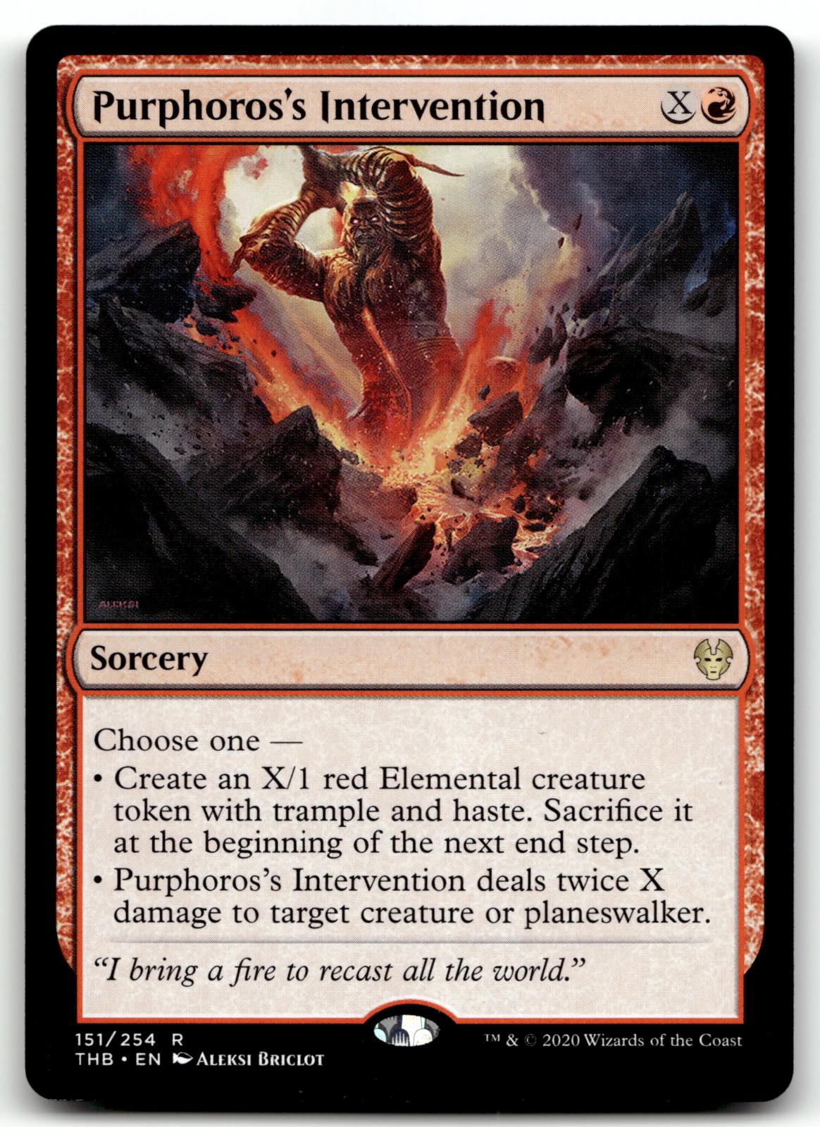 Purphoros's Intervention 151 Rare Theros Beyond Death Magic: The Gathering NM