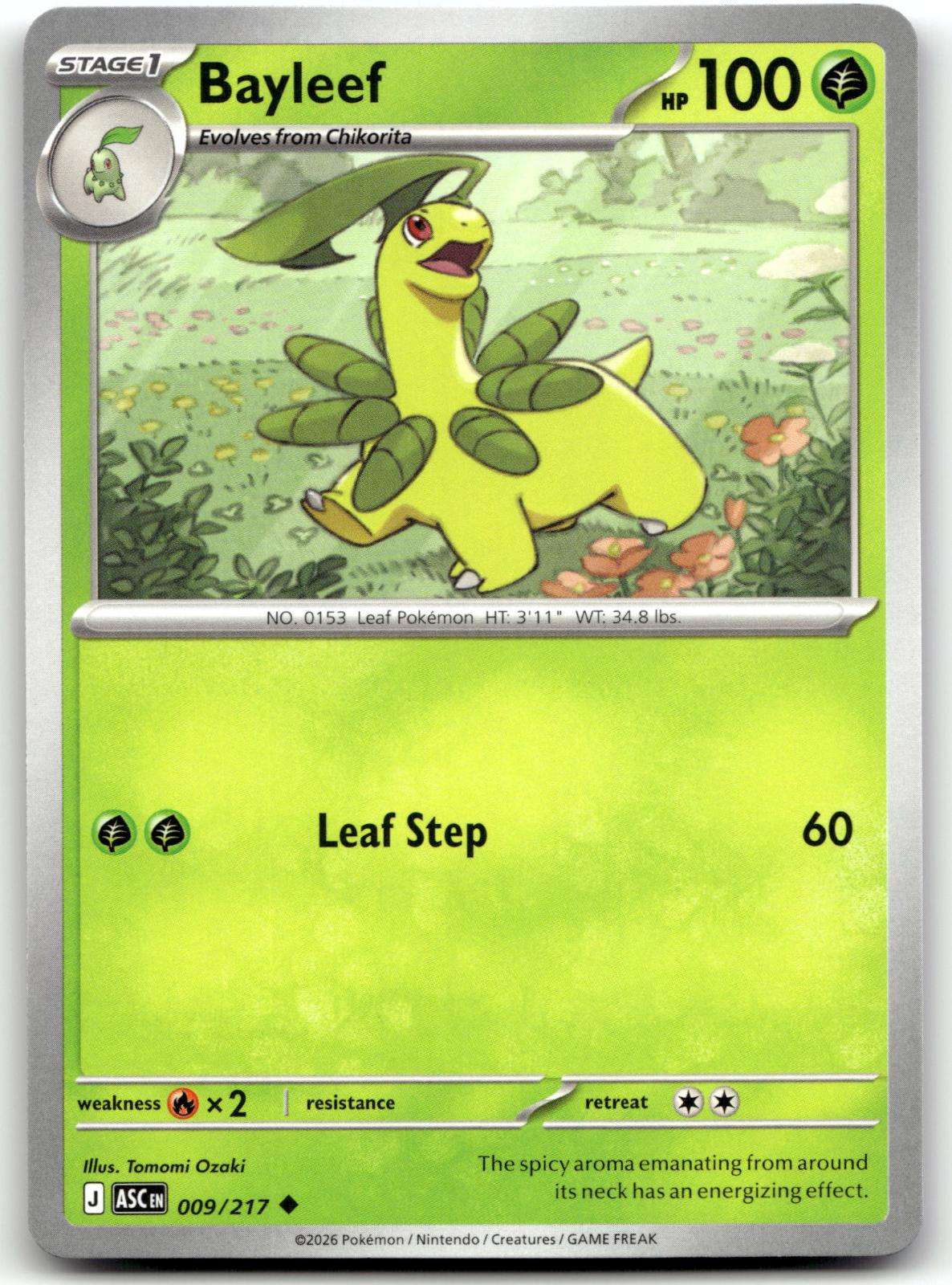 Bayleef 009/217 Uncommon Ascended Heroes Pokemon Near Mint