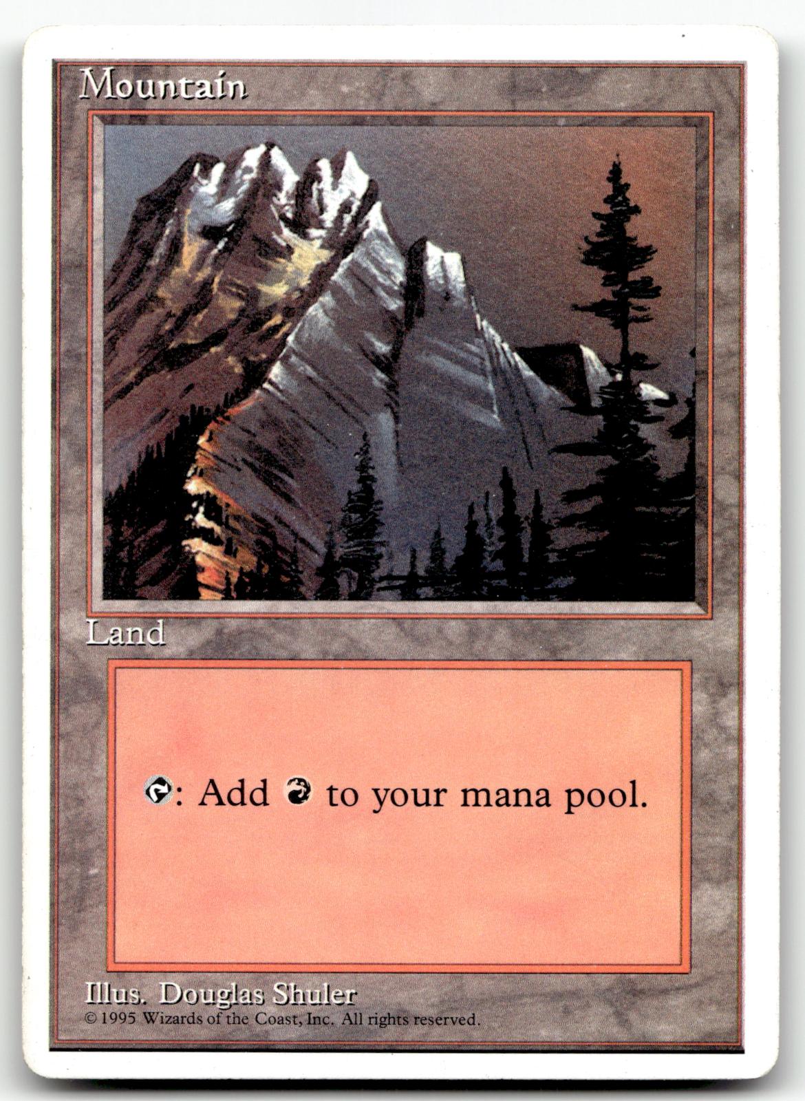 Mountain (A) 183 Land Fourth Edition Magic: The Gathering Near Mint
