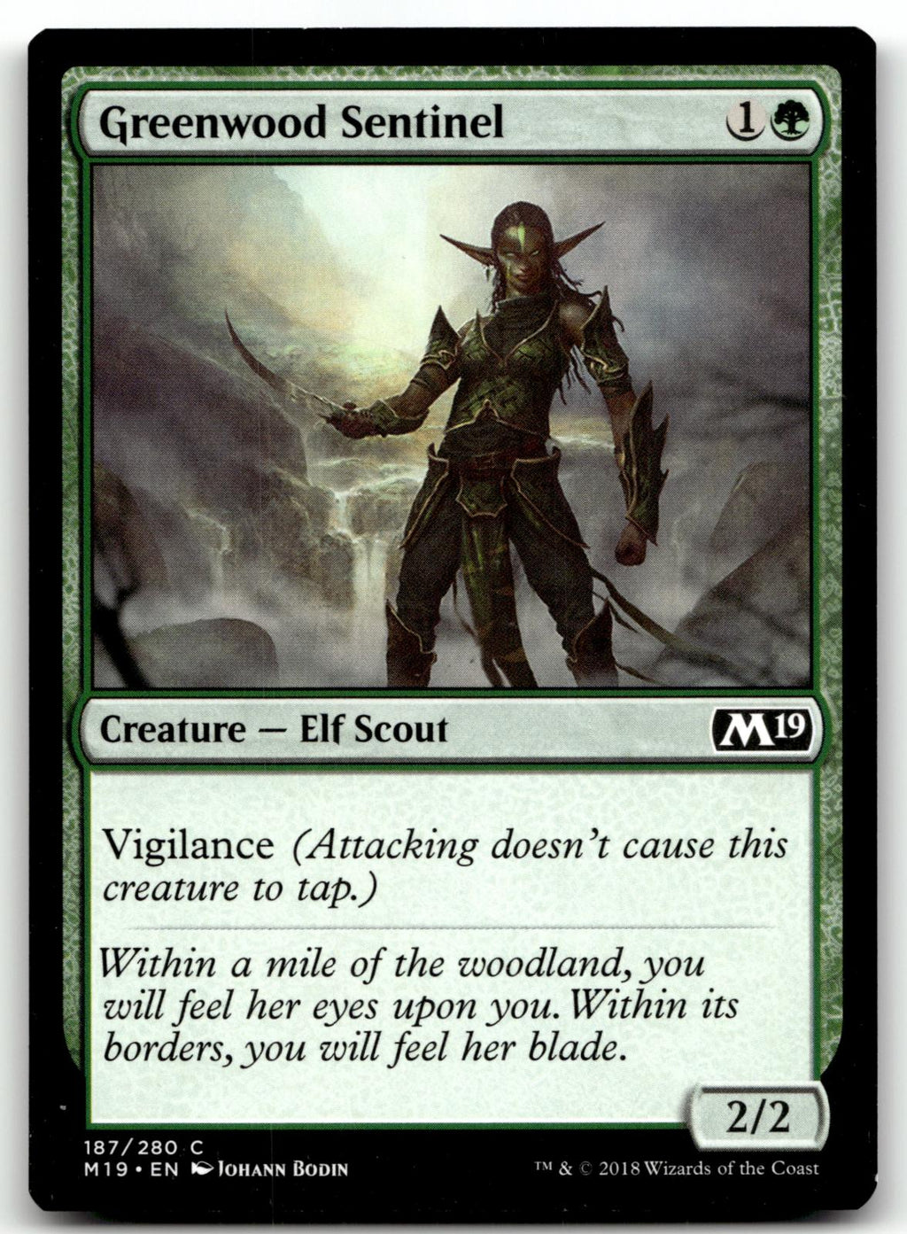 Greenwood Sentinel 187 Common Core Set 2019 Magic: The Gathering Near Mint