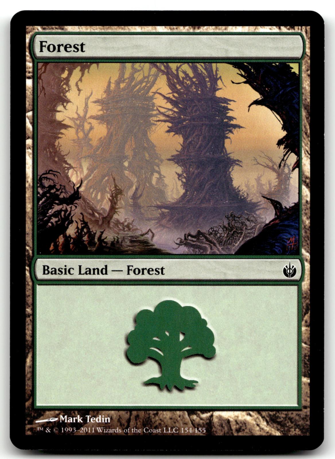 Forest (154) 154 Land Mirrodin Besieged Magic: The Gathering Near Mint