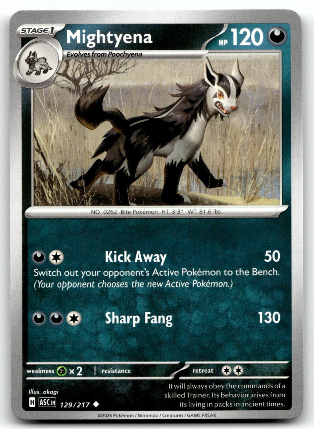 Mightyena 129/217 Uncommon Ascended Heroes Pokemon Near Mint