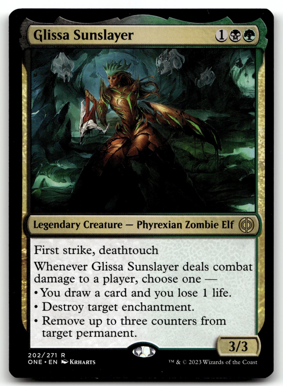 Glissa Sunslayer 202 Rare Phyrexia: All Will Be One Magic: The Gathering NM