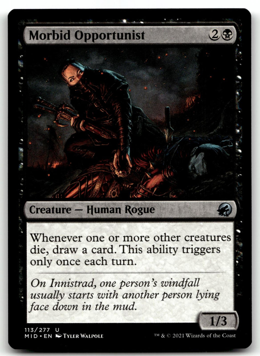 Morbid Opportunist 113 Uncommon Innistrad: Midnight Hunt Magic: The Gathering NM