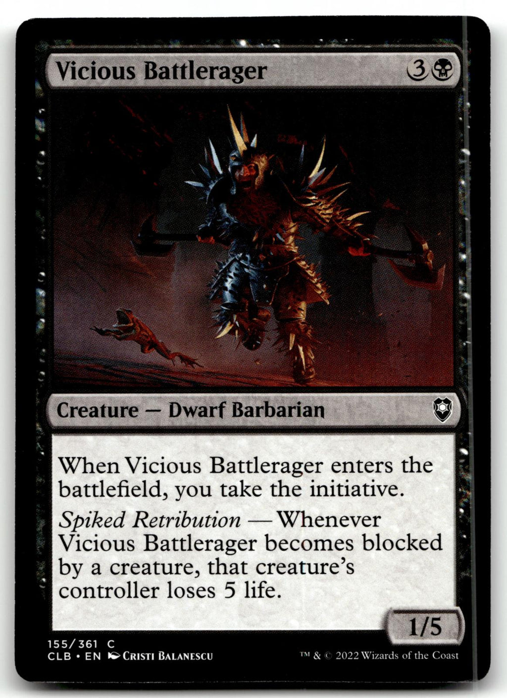 Vicious Battlerager 155 Commander Legends: Battle for Baldur's Gate Magic: The Gathering NM
