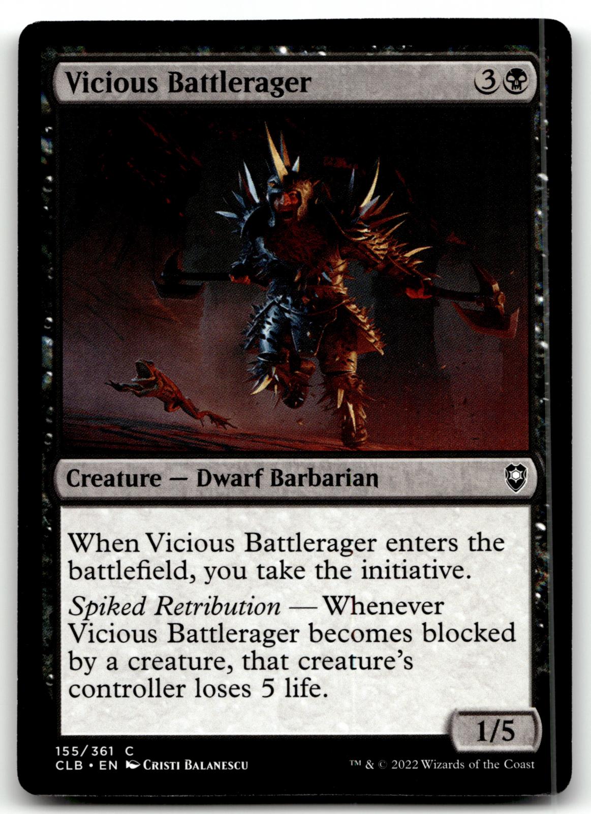 Vicious Battlerager 155 Commander Legends: Battle for Baldur's Gate Magic: The Gathering NM
