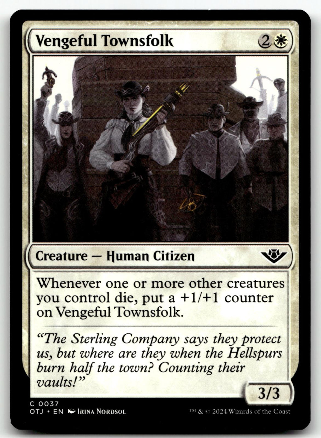 Vengeful Townsfolk 37 Common Outlaws of Thunder Junction Magic: The Gathering NM