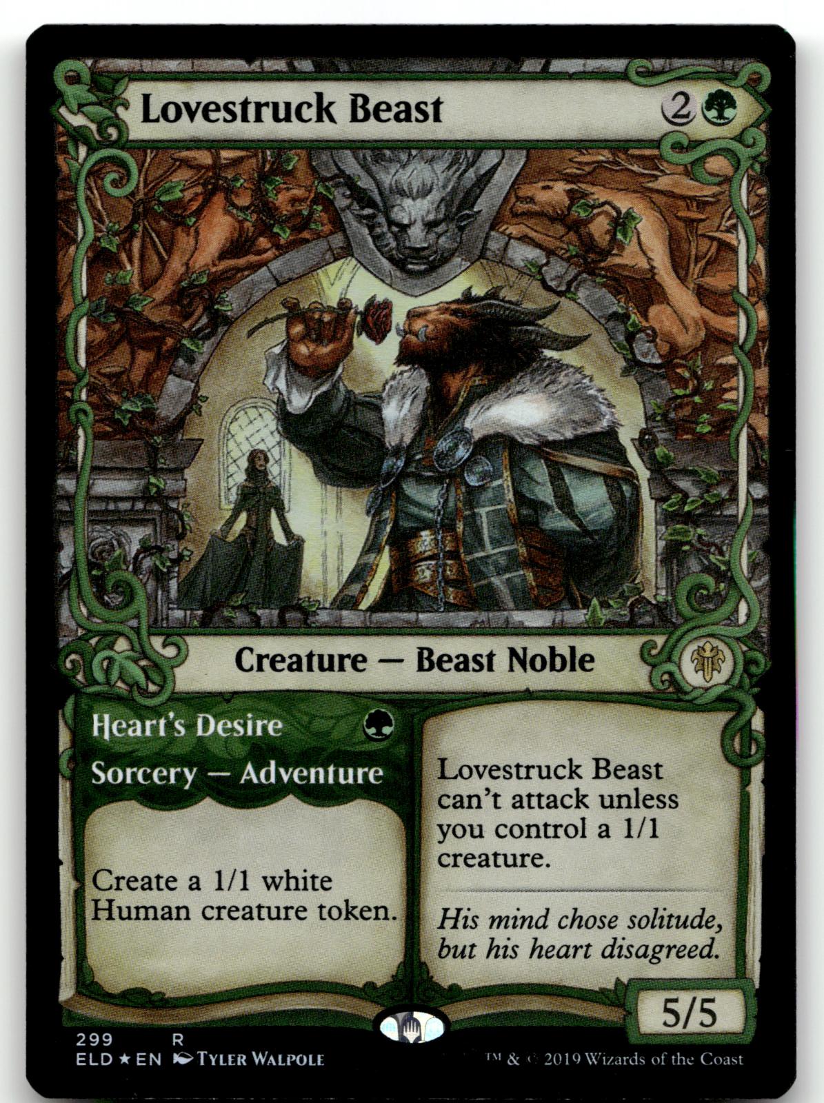Lovestruck Beast (Showcase) 299 Throne of Eldraine Magic: The Gathering Foil NM