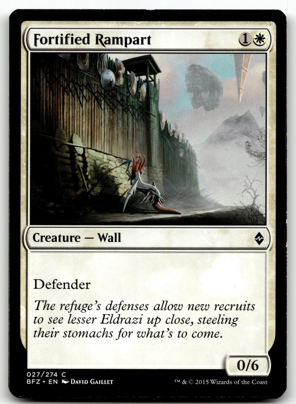 Fortified Rampart 27 Common Battle for Zendikar Magic: The Gathering Near Mint