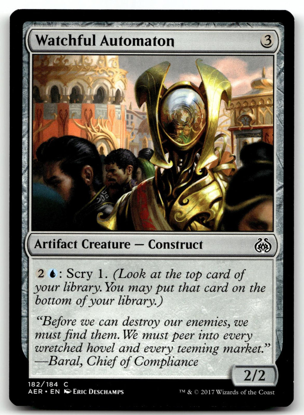 Watchful Automaton 182 Common Aether Revolt Magic: The Gathering Near Mint