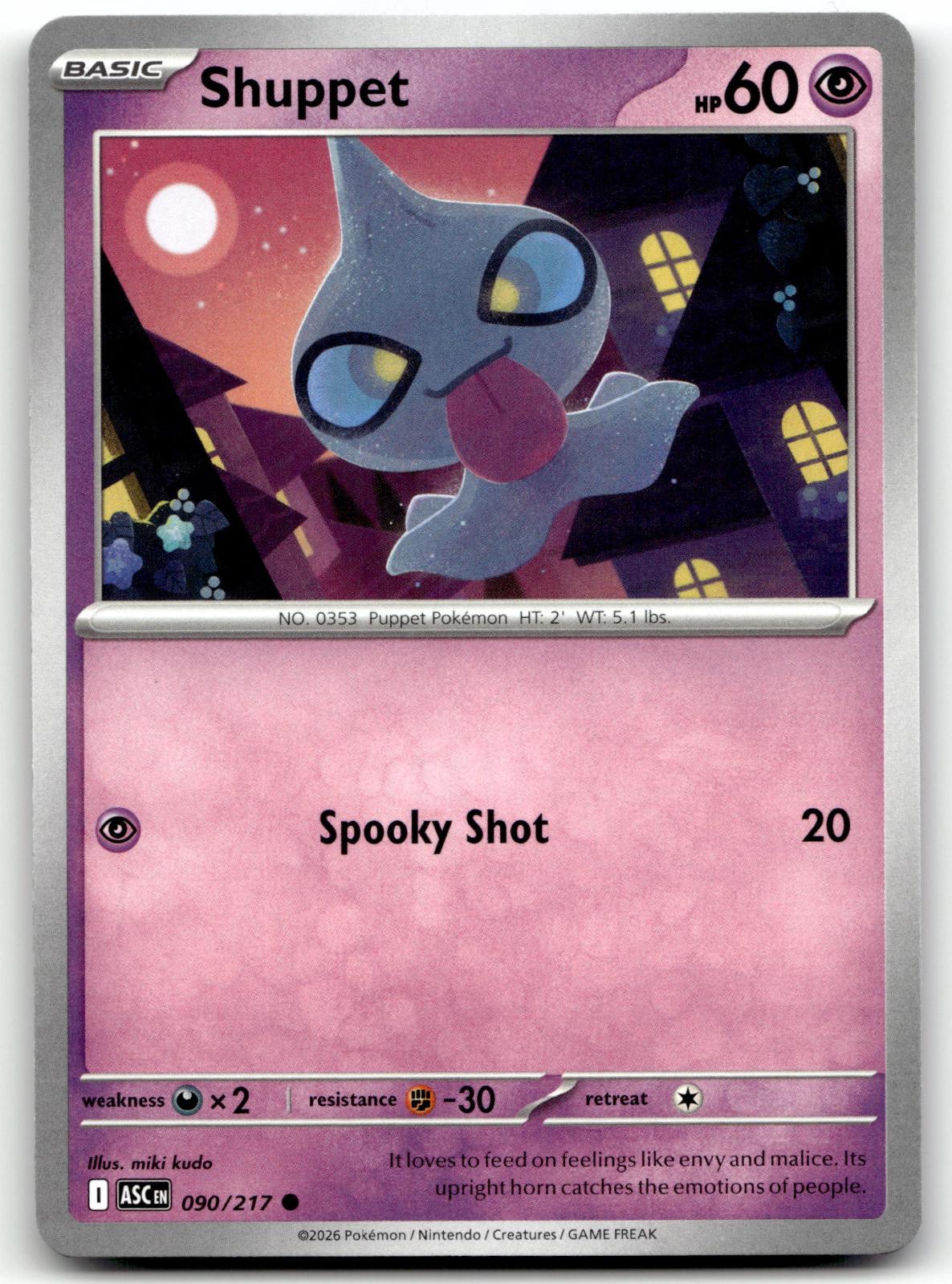 Shuppet 090/217 Common Ascended Heroes Pokemon Near Mint