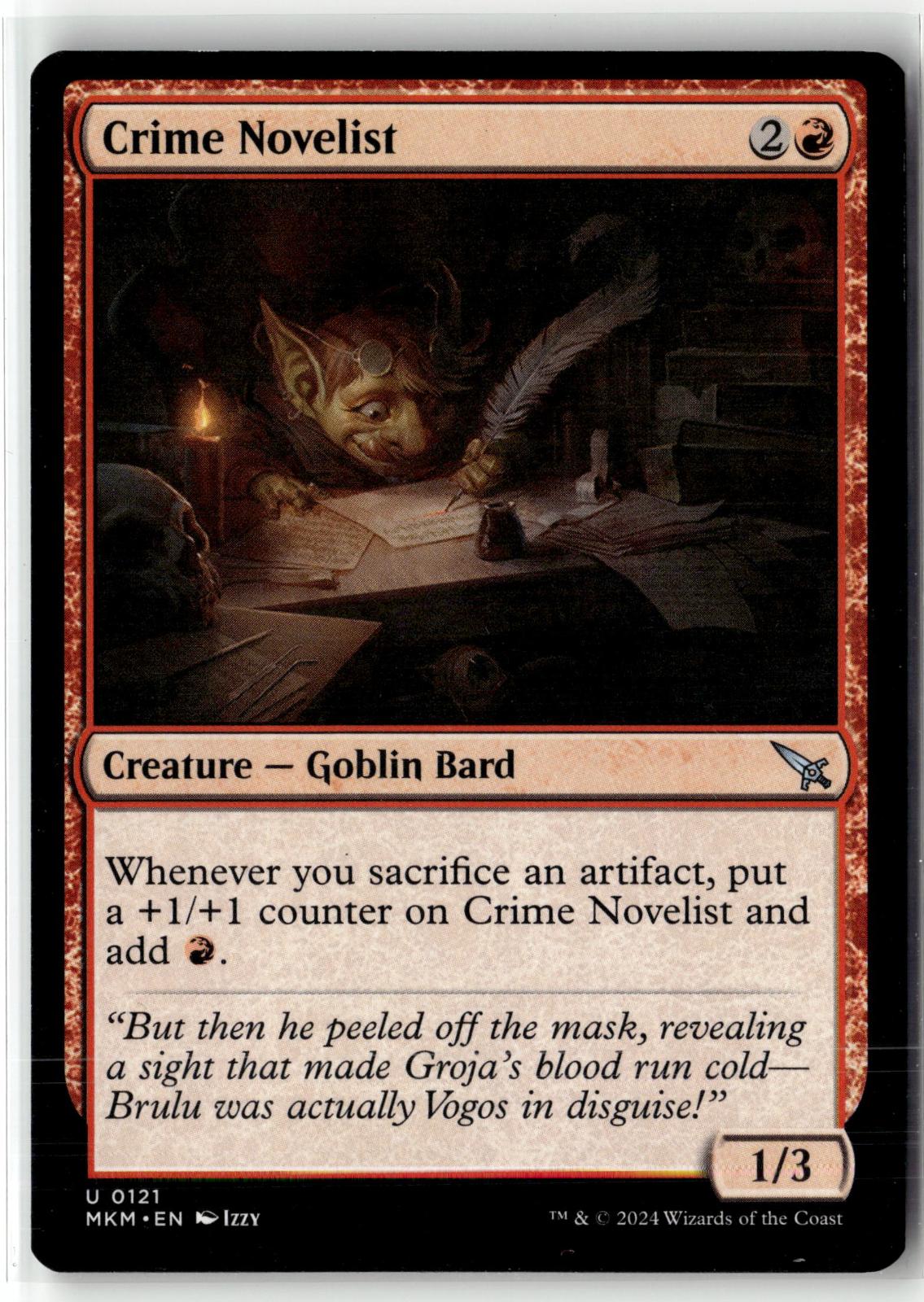 Crime Novelist 121 Uncommon Murders at Karlov Manor Magic: The Gathering NM