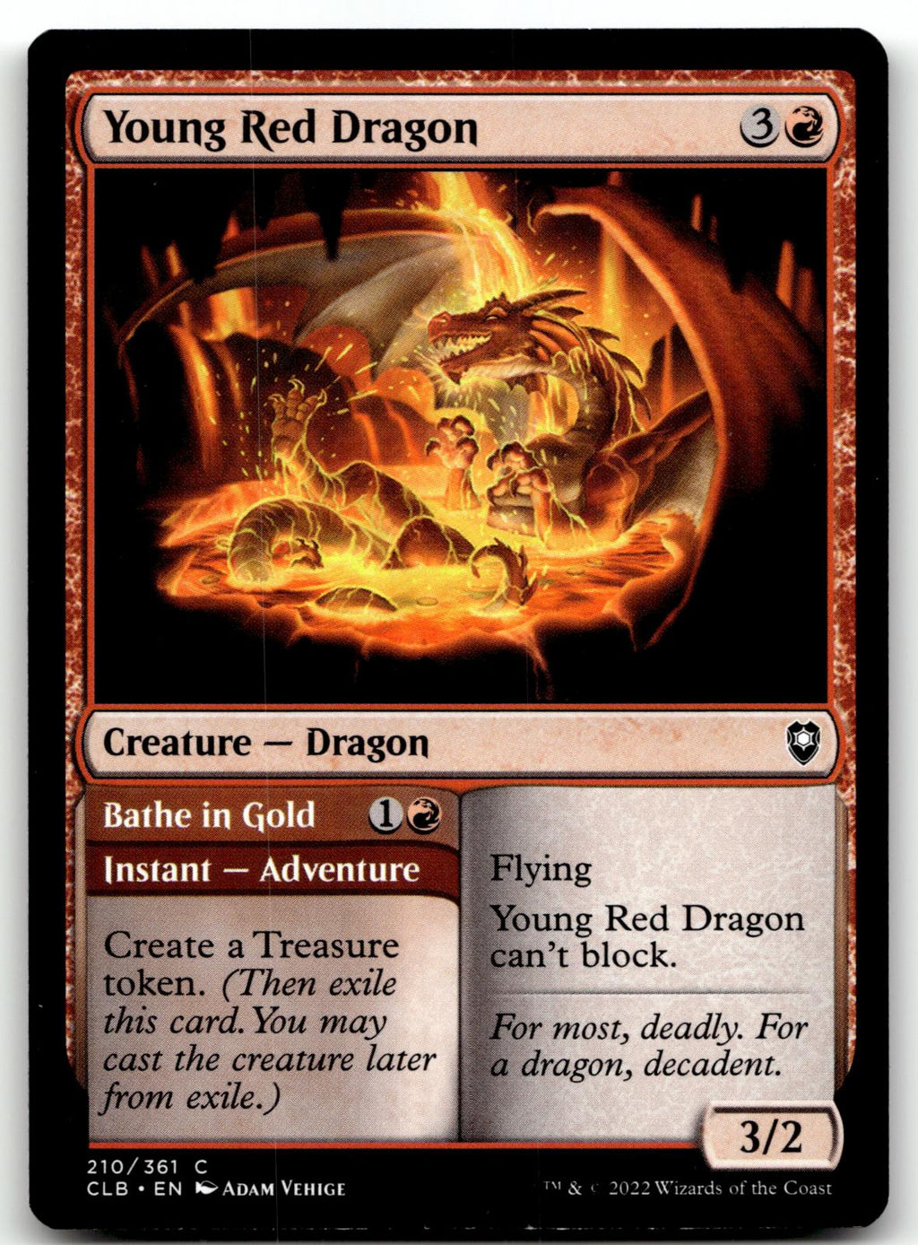 Young Red Dragon 210 Commander Legends: Battle for Baldur's Gate Magic: The Gathering NM