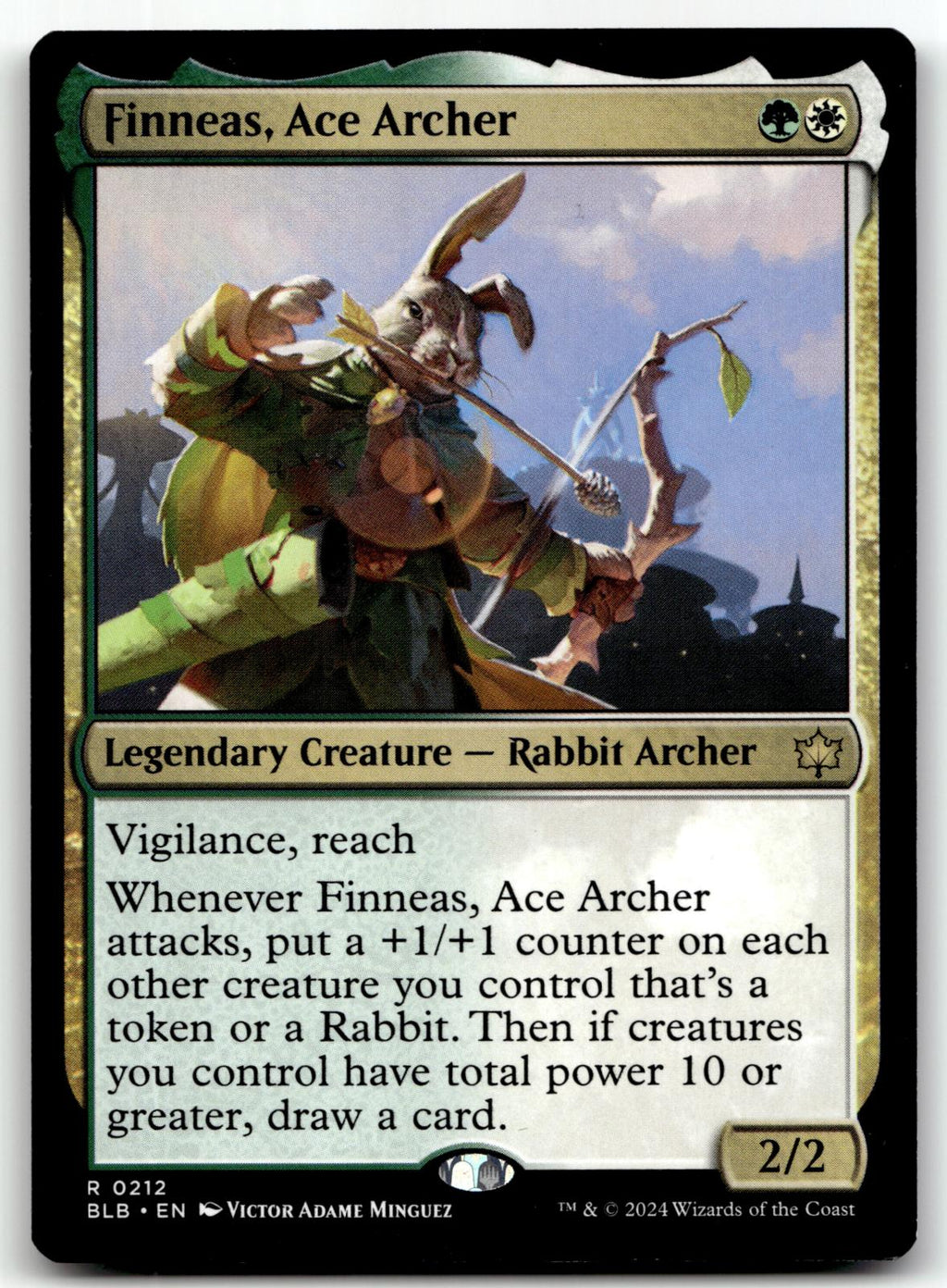 Finneas, Ace Archer 212 Rare Bloomburrow Magic: The Gathering Near Mint