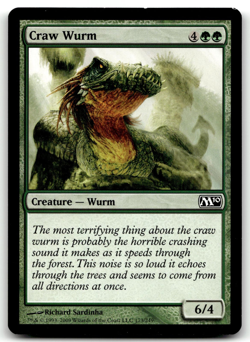 Craw Wurm 173 Common Magic 2010 (M10) Magic: The Gathering Near Mint