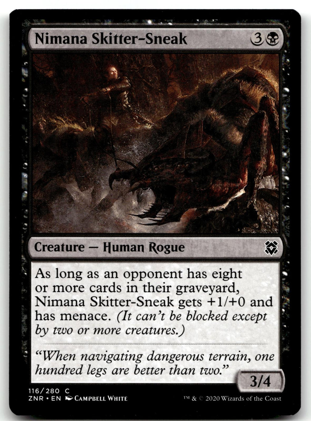 Nimana Skitter-Sneak 116 Common Zendikar Rising Magic: The Gathering Near Mint