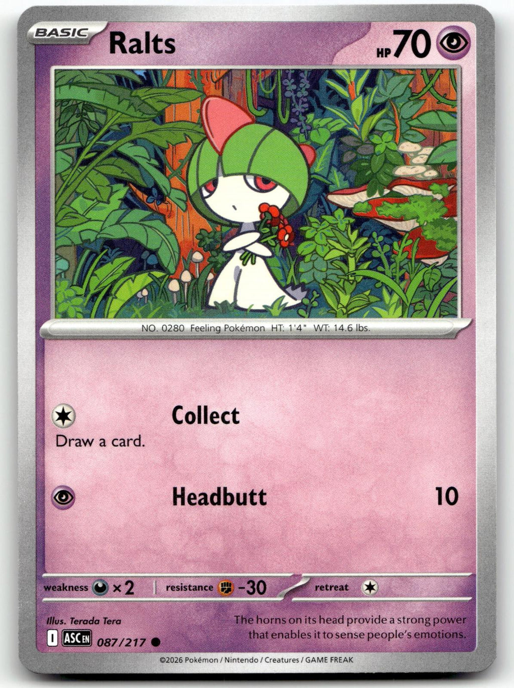 Ralts 087/217 Common Ascended Heroes Pokemon Near Mint