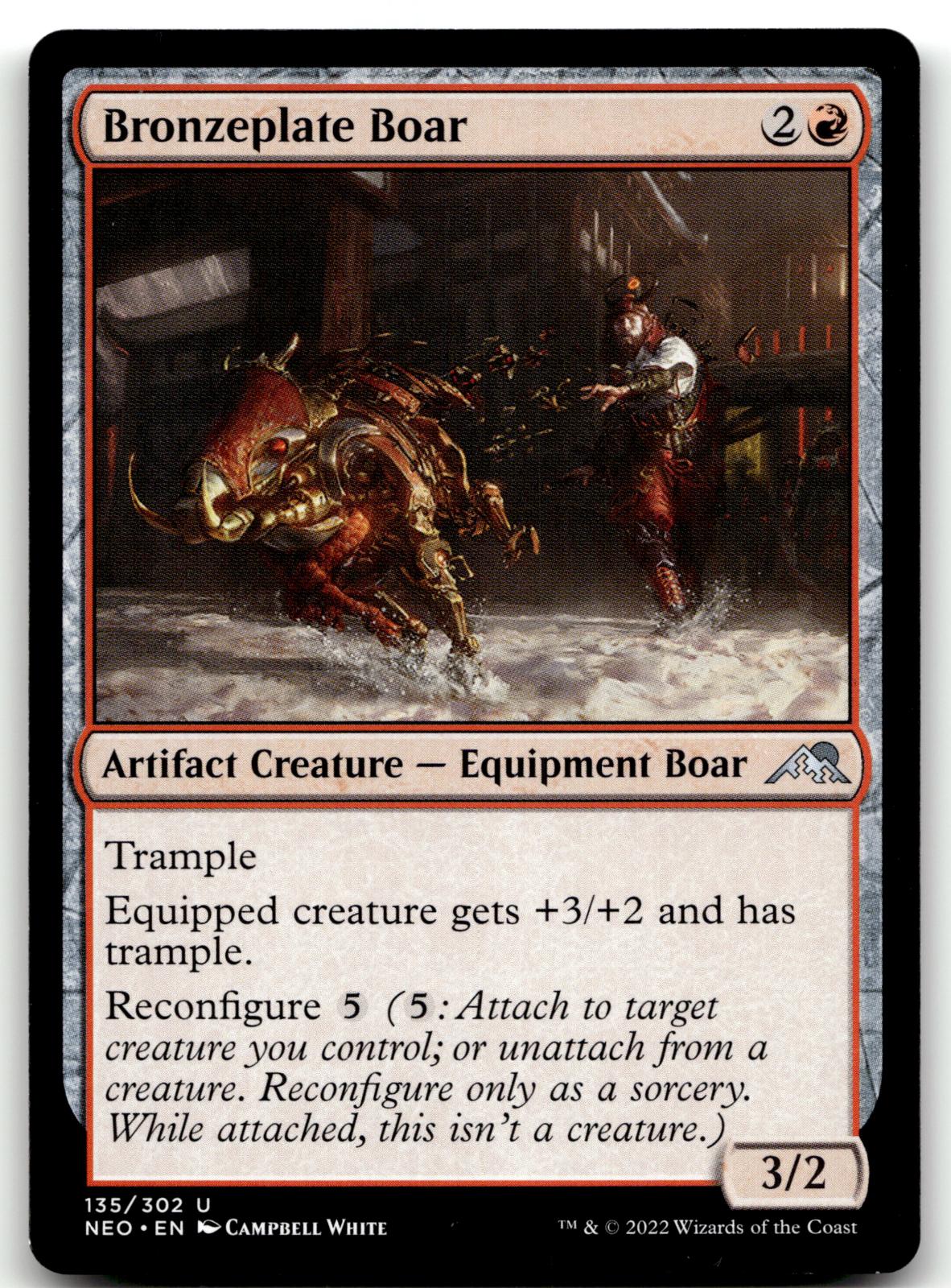 Bronzeplate Boar 135 Uncommon Kamigawa: Neon Dynasty Magic: The Gathering NM