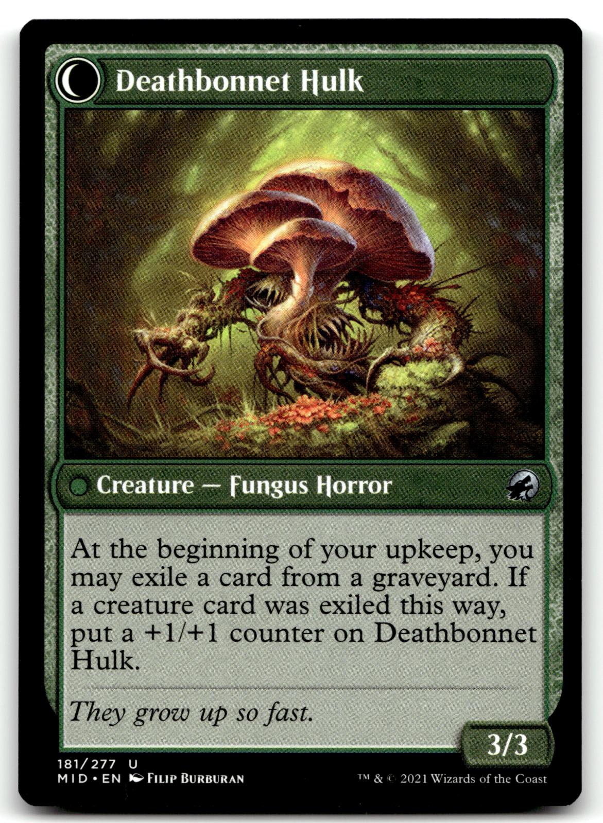 Deathbonnet Sprout 181 Uncommon Innistrad: Midnight Hunt Magic: The Gathering NM
