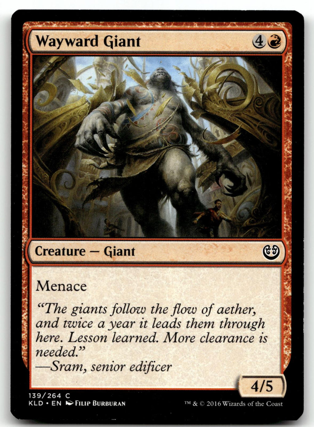 Wayward Giant 139 Common Kaladesh Magic: The Gathering Near Mint