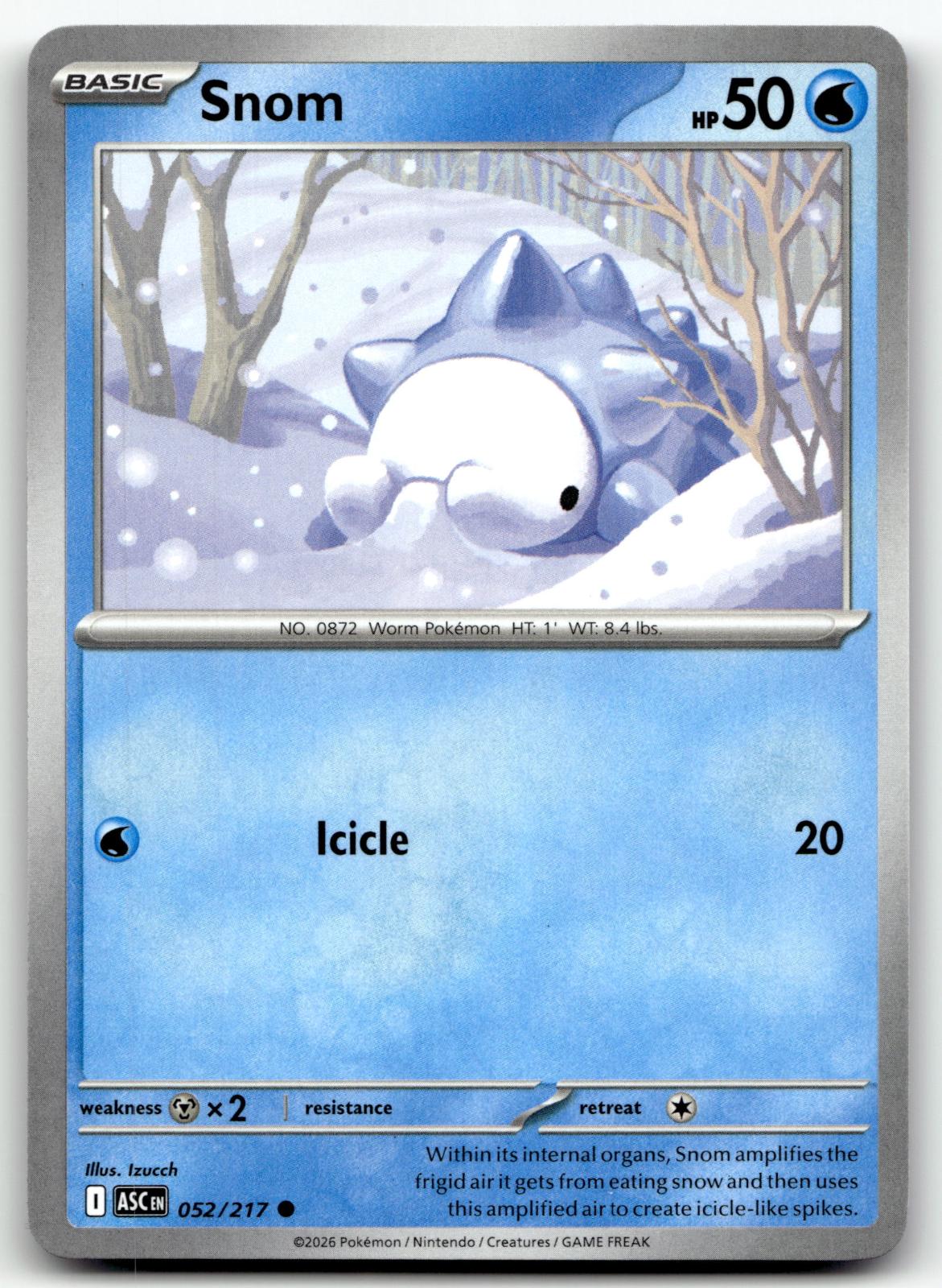 Snom 052/217 Common Ascended Heroes Pokemon Near Mint