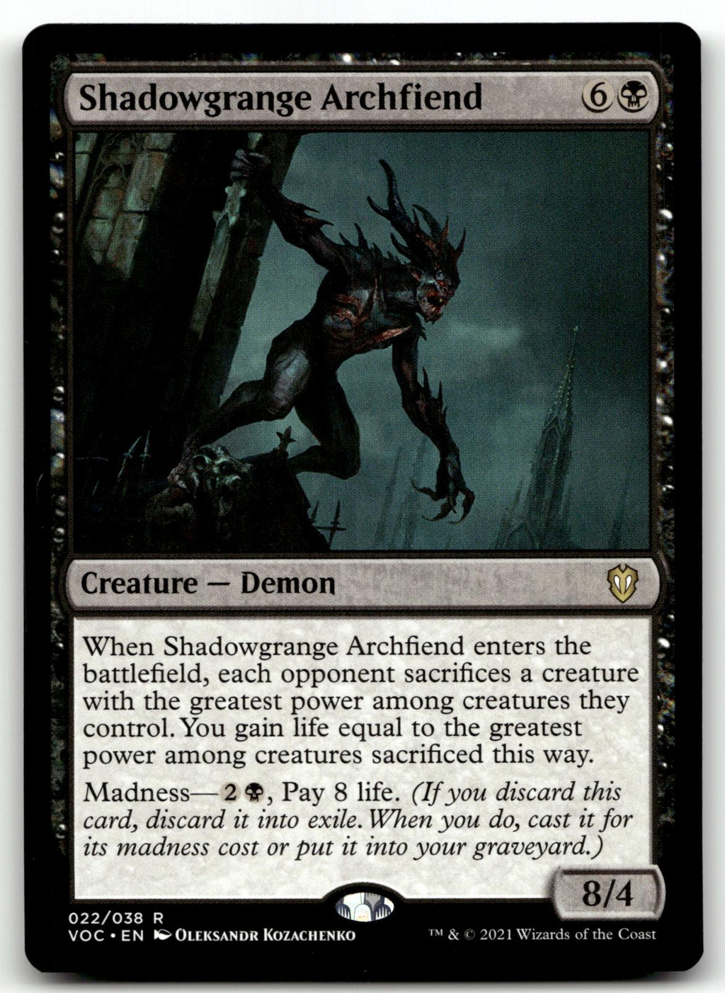 Shadowgrange Archfiend 22 Commander: Innistrad: Crimson Vow Magic: The Gathering NM
