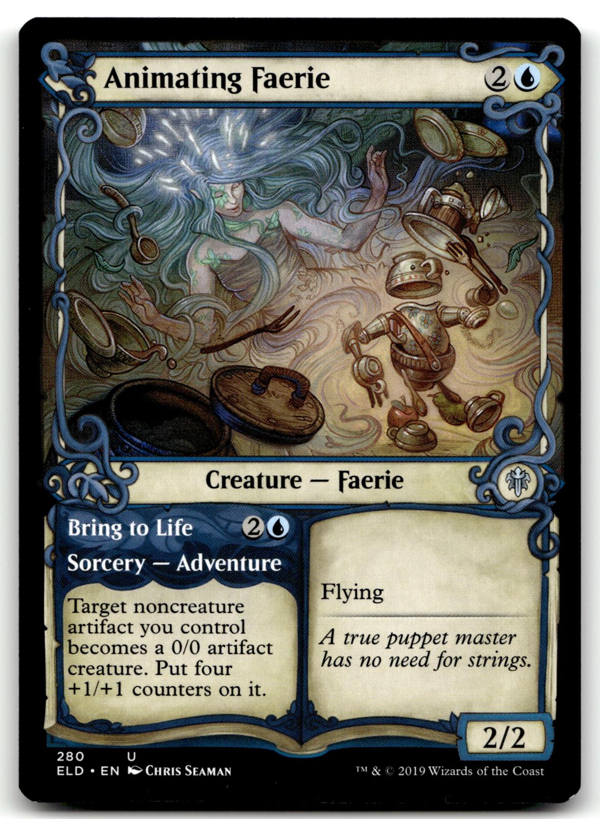 Animating Faerie (Showcase) 280 Throne of Eldraine Magic: The Gathering NM