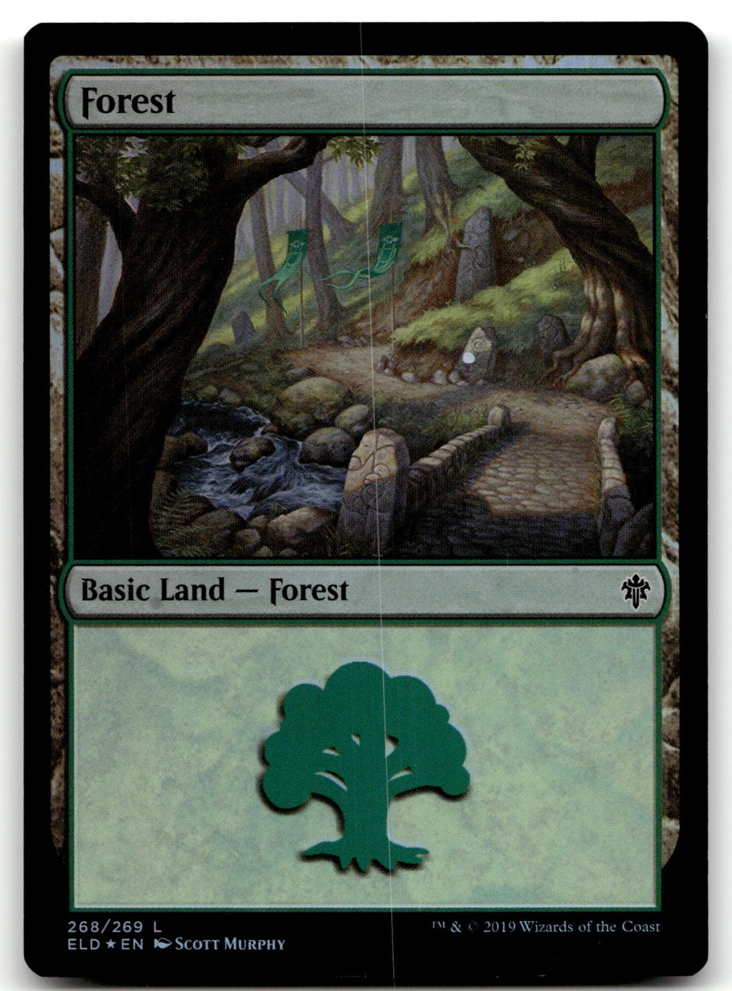 Forest (268) 268 Land Throne of Eldraine Magic: The Gathering Foil Near Mint