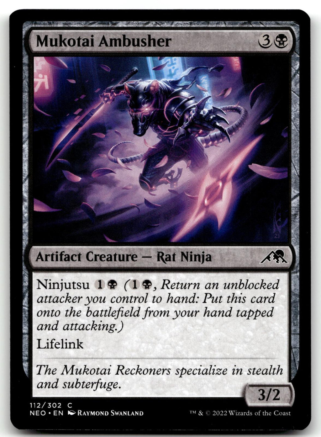 Mukotai Ambusher 112 Common Kamigawa: Neon Dynasty Magic: The Gathering NM