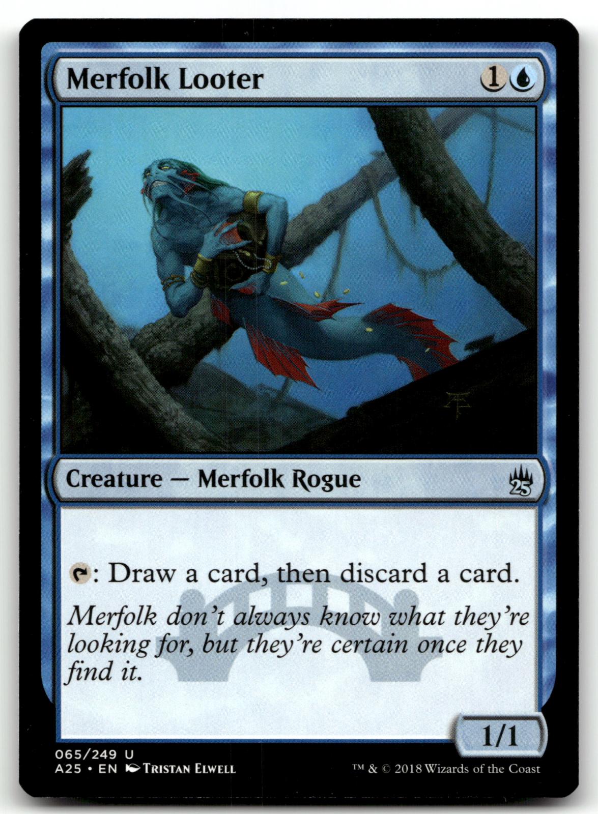 Merfolk Looter 65 Uncommon Masters 25 Magic: The Gathering Near Mint