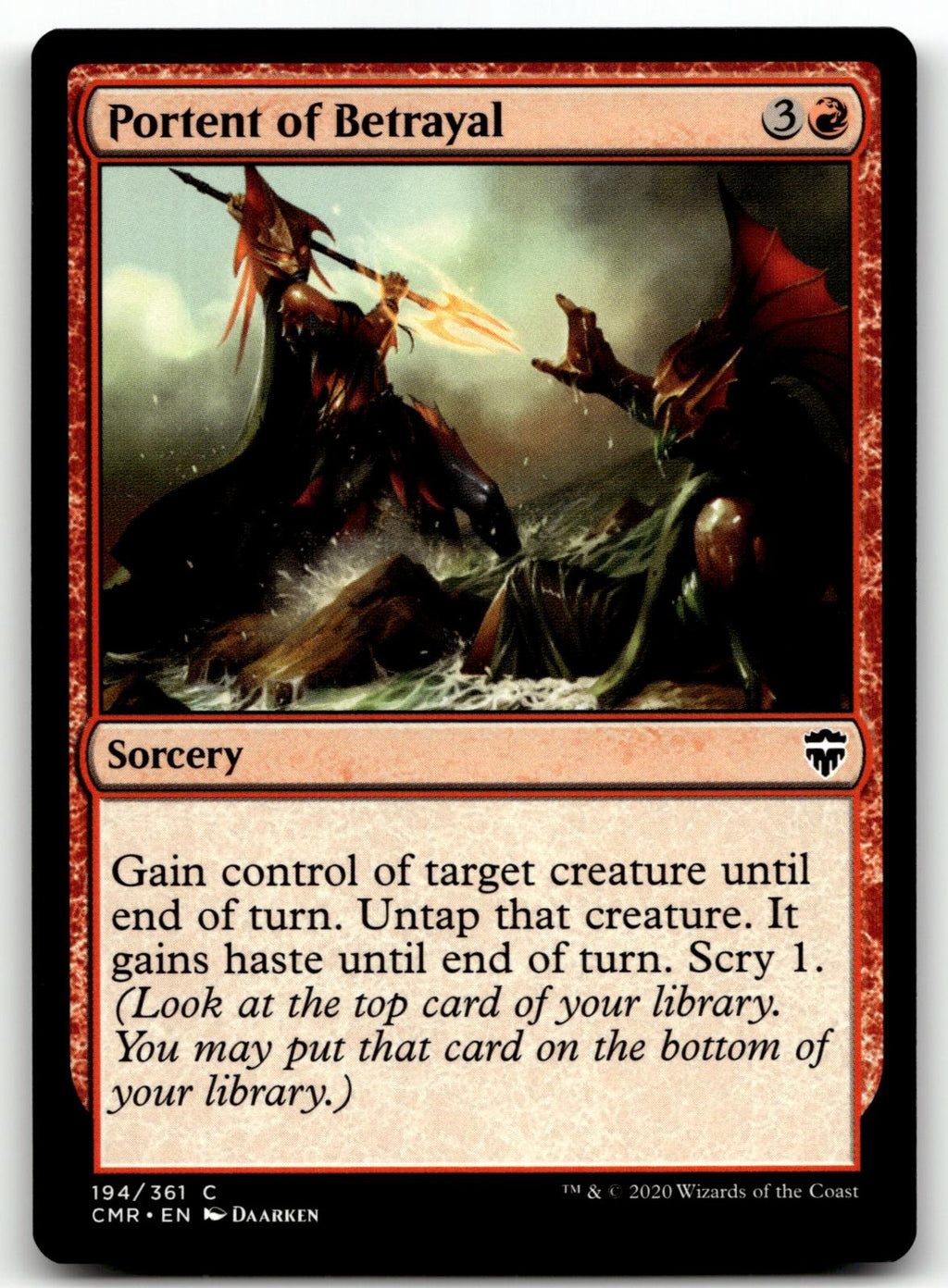 Portent of Betrayal 194 Common Commander Legends Magic: The Gathering Near Mint