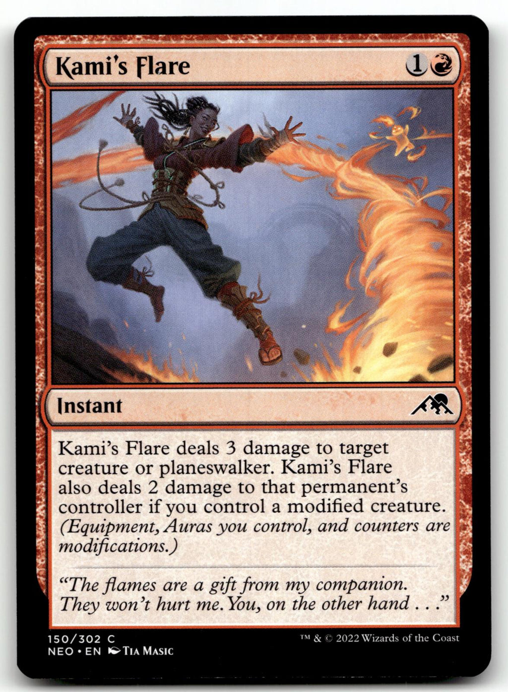Kami's Flare 150 Common Kamigawa: Neon Dynasty Magic: The Gathering Near Mint