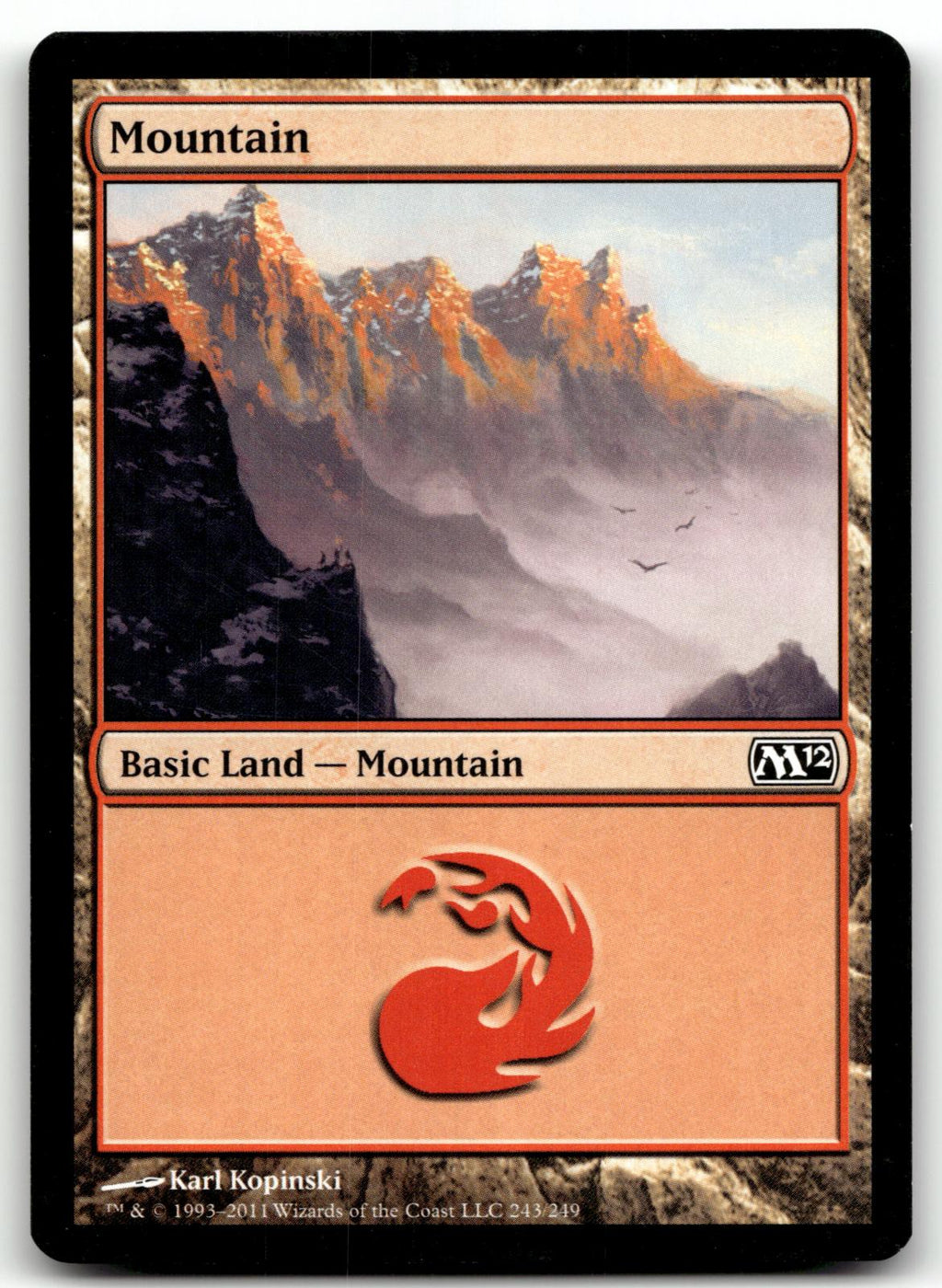 Mountain (243) 243 Land Magic 2012 (M12) Magic: The Gathering Near Mint