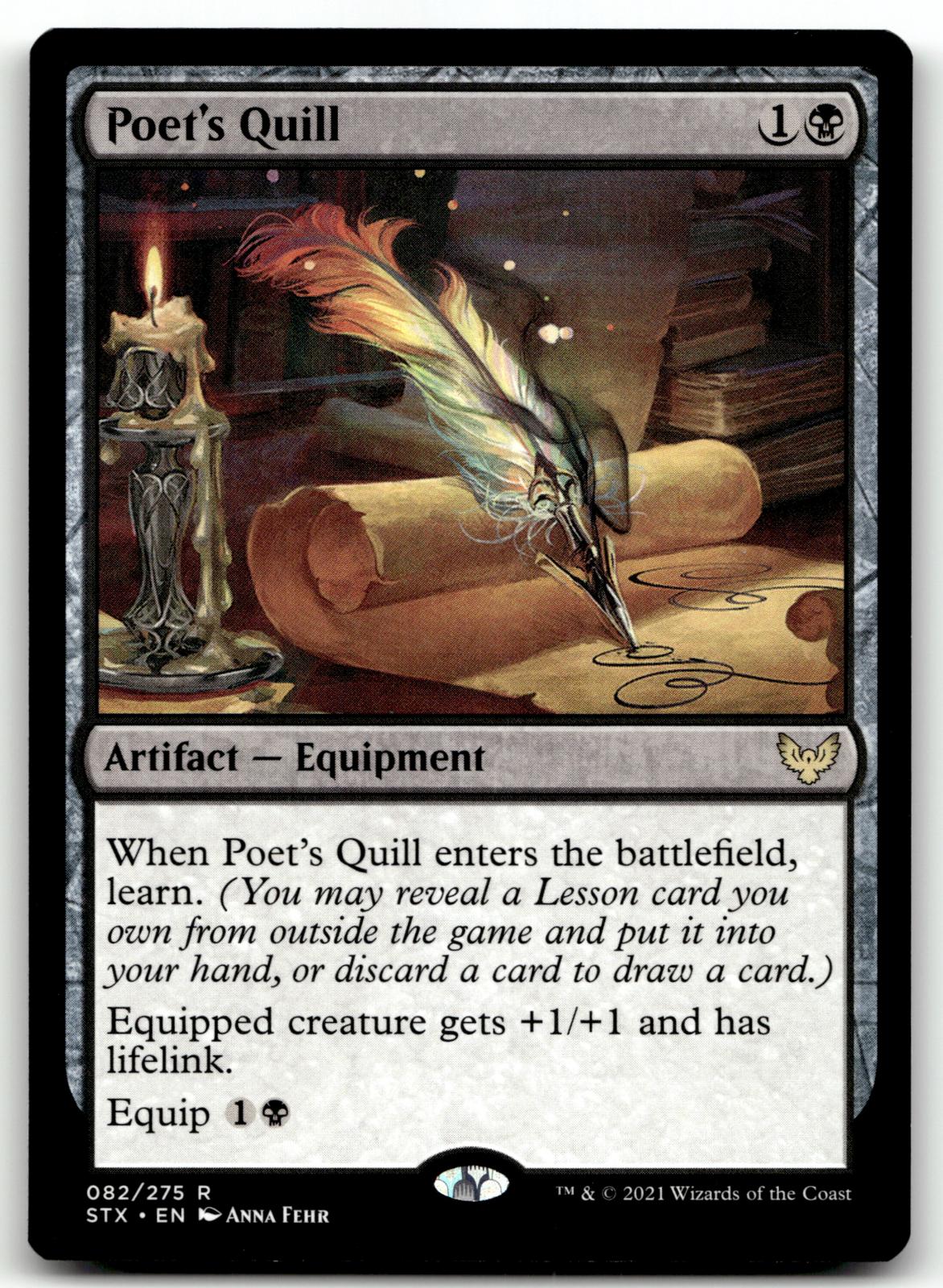 Poet's Quill 82 Rare Strixhaven: School of Mages Magic: The Gathering Near Mint