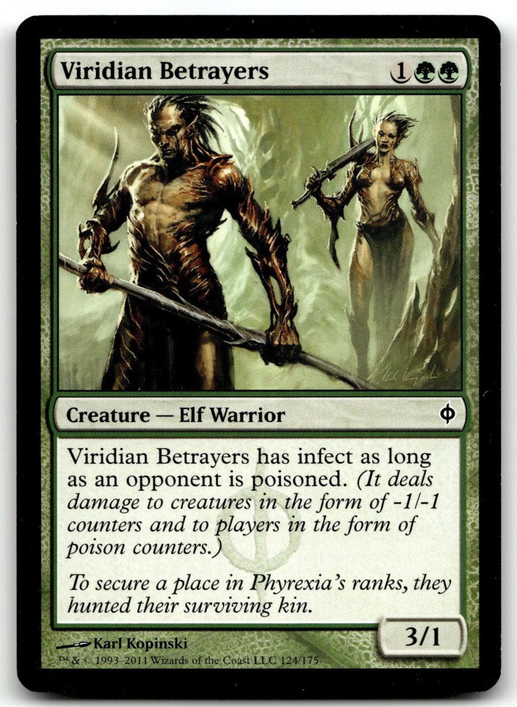 Viridian Betrayers 124 Common New Phyrexia Magic: The Gathering Near Mint