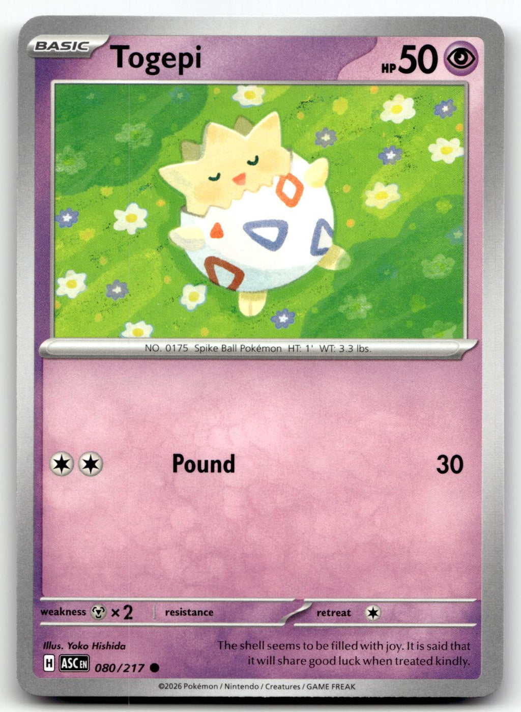 Togepi 080/217 Common Ascended Heroes Pokemon Near Mint