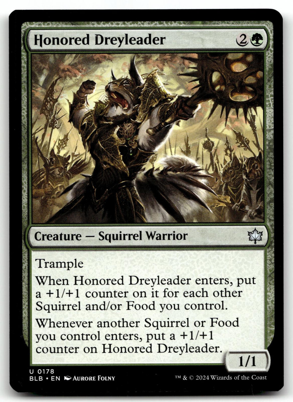 Honored Dreyleader 178 Uncommon Bloomburrow Magic: The Gathering Near Mint