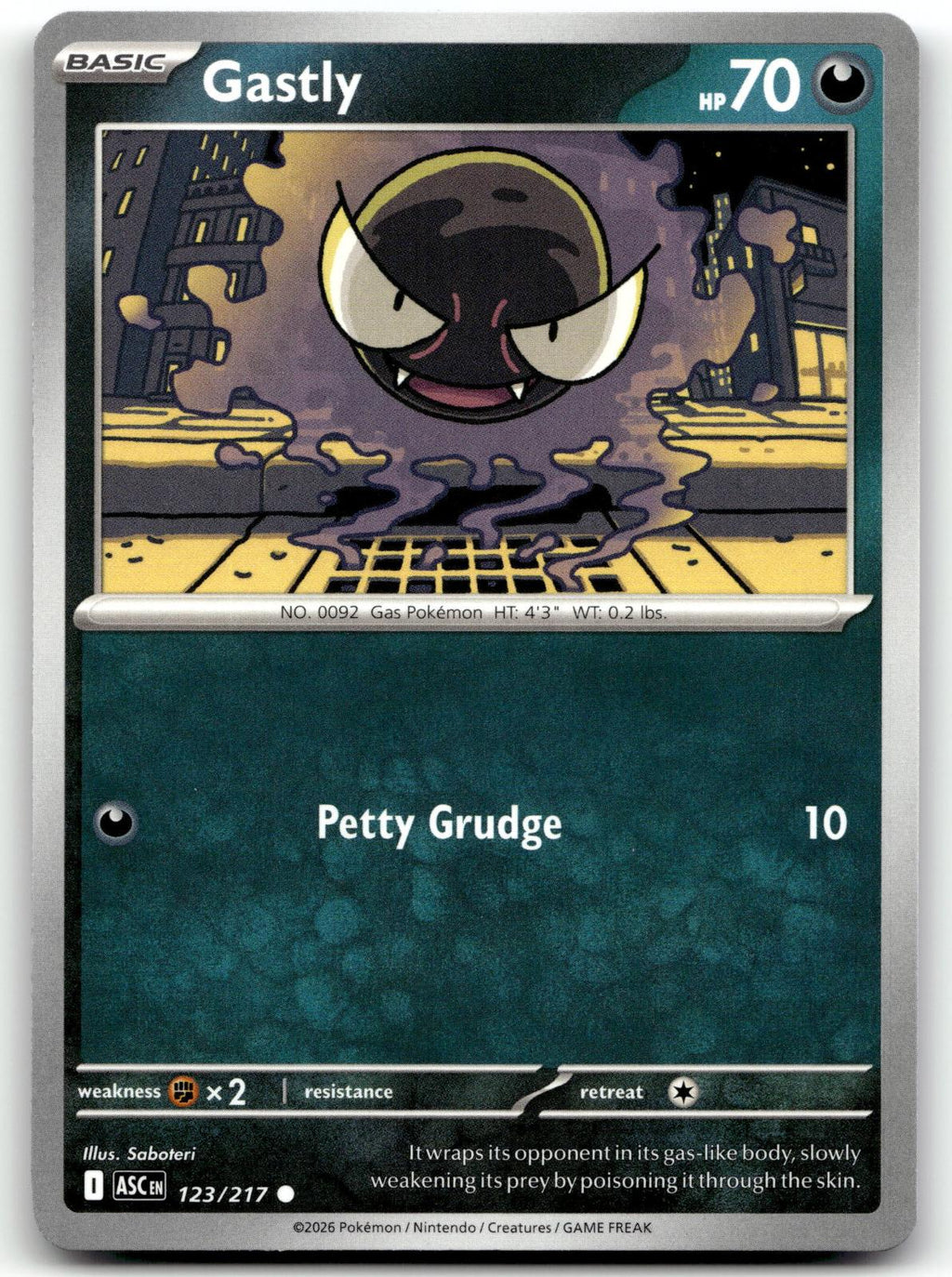 Gastly 123/217 Common Ascended Heroes Pokemon Near Mint