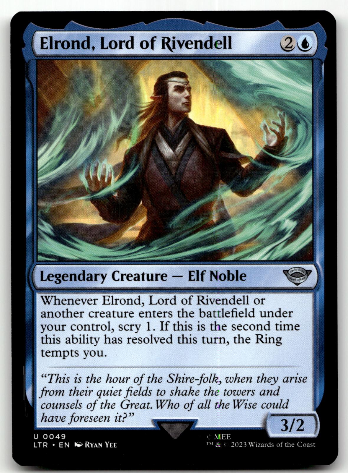 Elrond, Lord of Rivendell 49 Universes Beyond: The Lord of the Rings: Tales of Middle-earth Magic: The Gathering NM