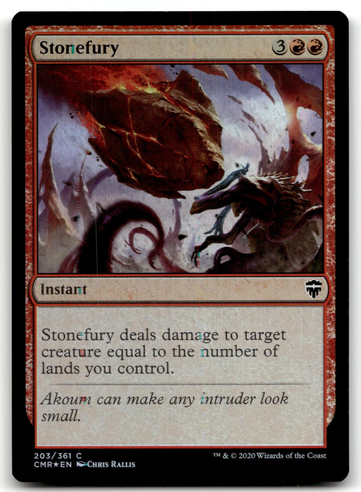 Stonefury 203 Common Commander Legends Magic: The Gathering Foil Near Mint