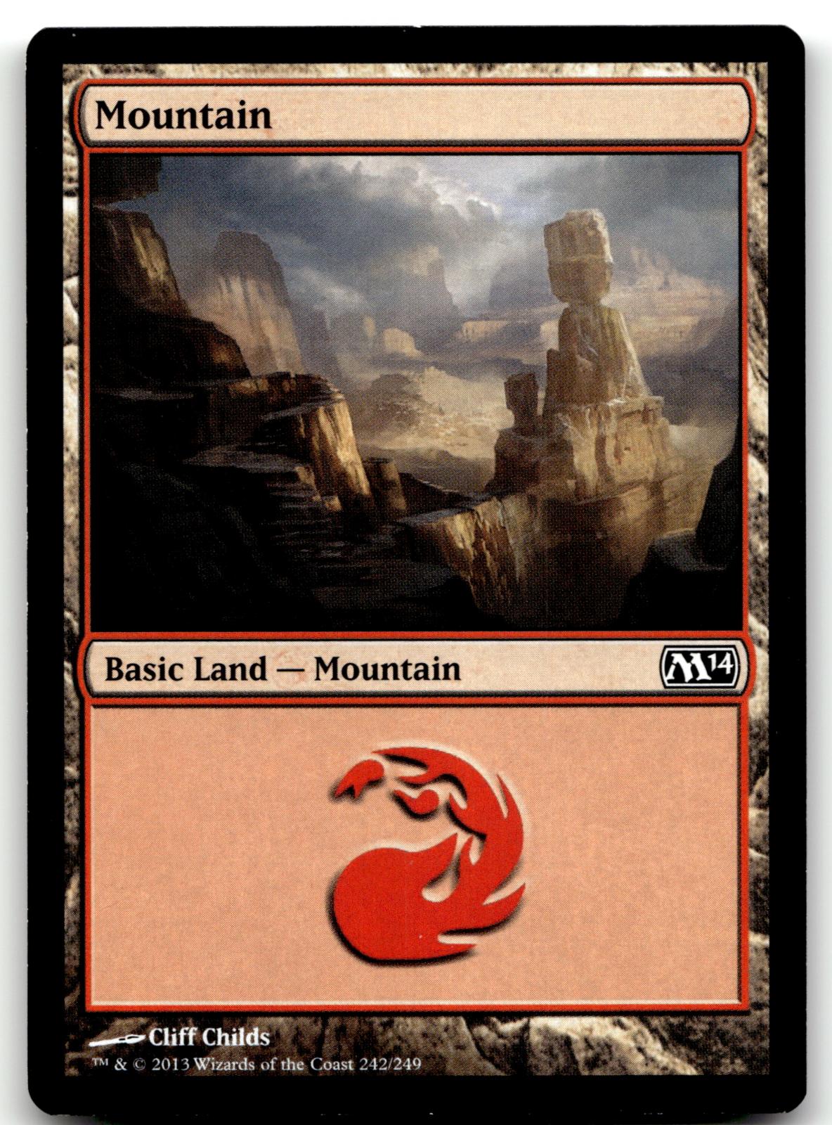 Mountain (242) 242 Land Magic 2014 (M14) Magic: The Gathering Near Mint
