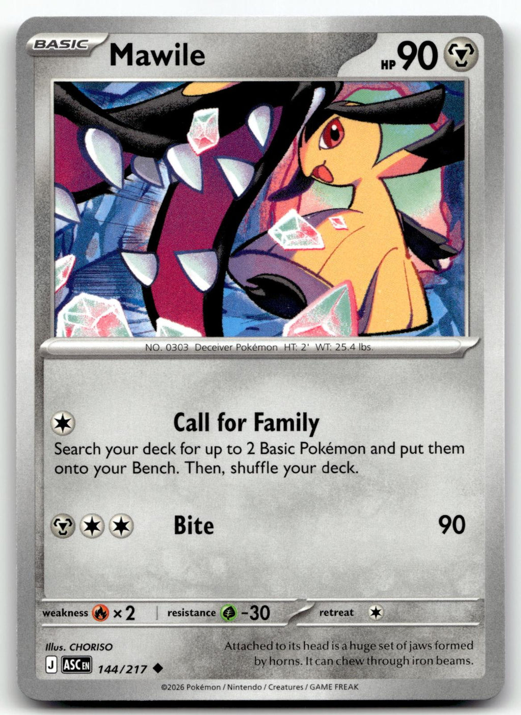 Mawile 144/217 Uncommon Ascended Heroes Pokemon Near Mint